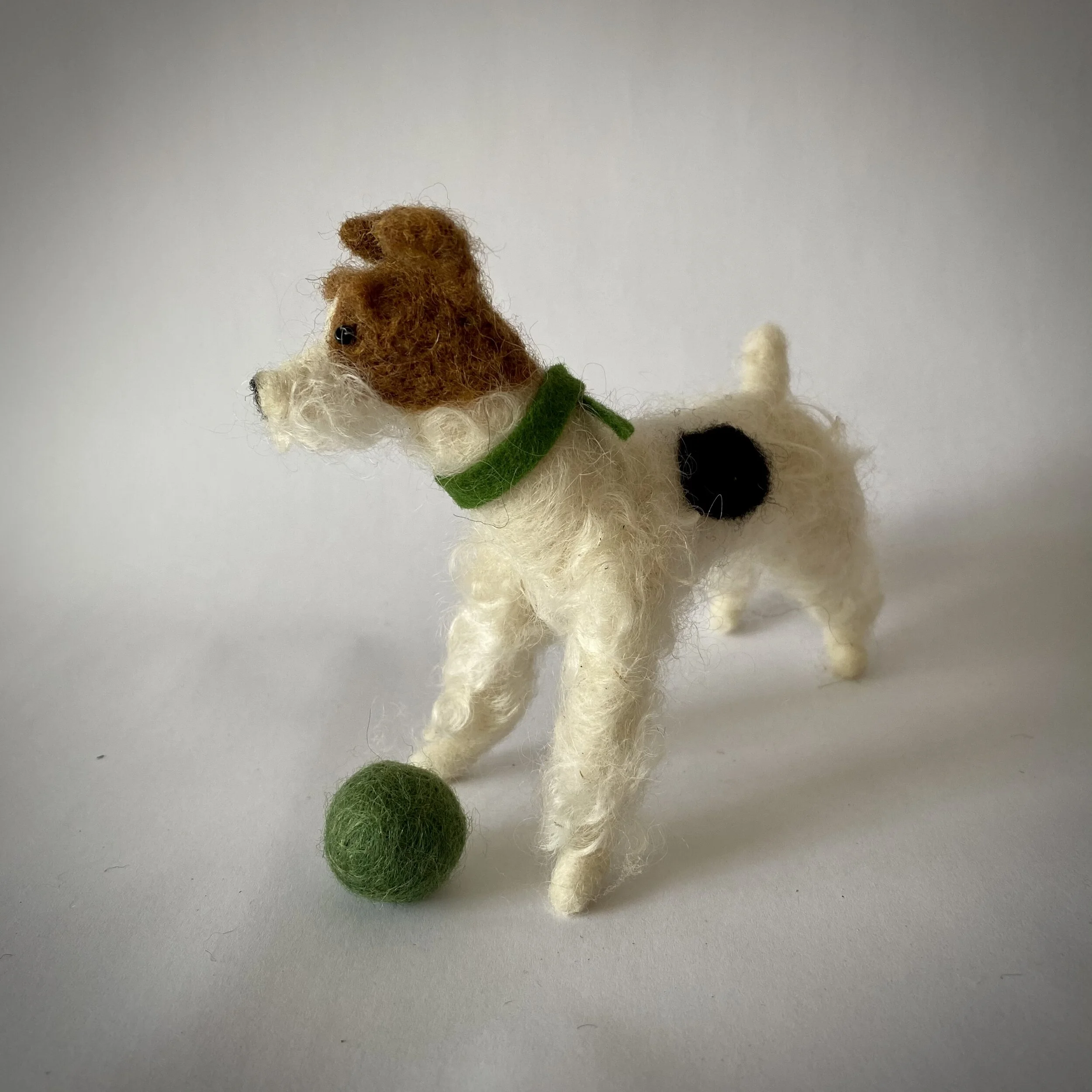Needle Felted Dogs - Walking Olive
